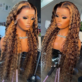 Deep Wave Highlight 13X4 Transparent Lace Wig