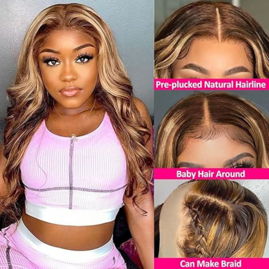 Body Wave Highlight 13X4 Transparent Lace Wig