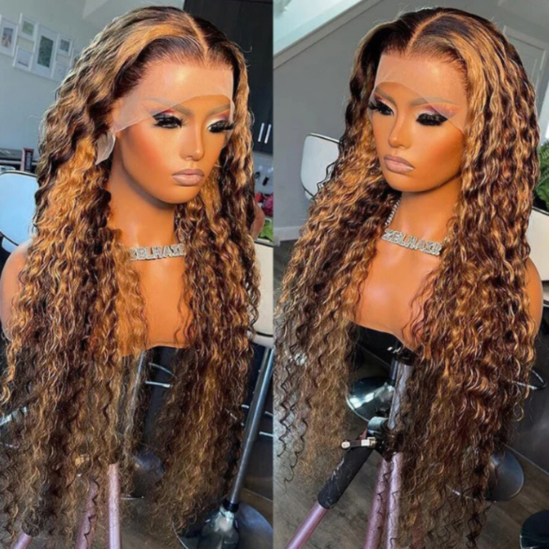 Deep Wave Highlight 13X4 Transparent Lace Wig